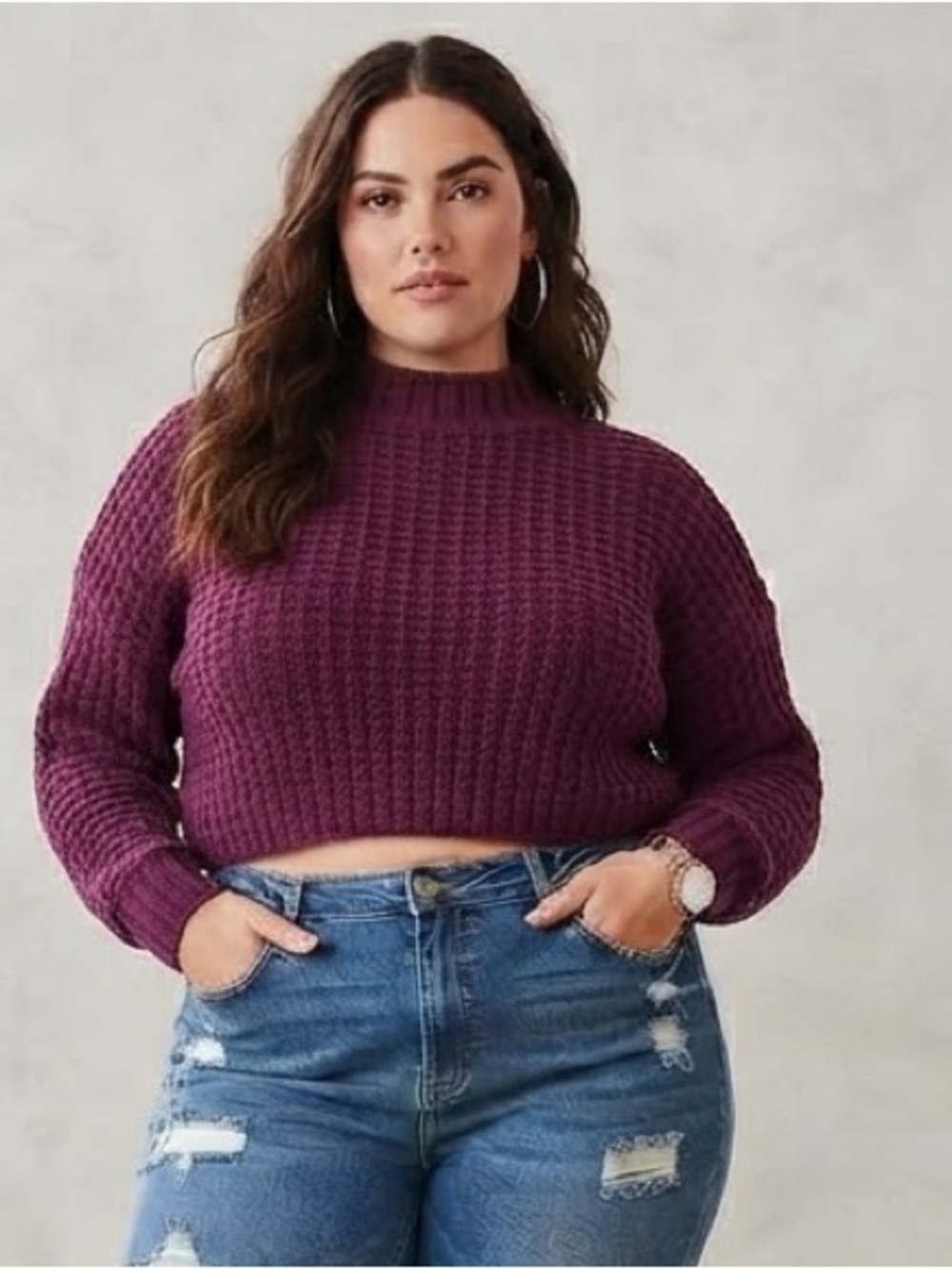 Forever 21 Mockneck Cropped LS Sweater Size  3X